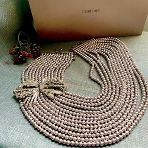 NWT! HEIDI DAUS® “Best in Bows" Beaded Crystal Multi-Strand Bow Necklace